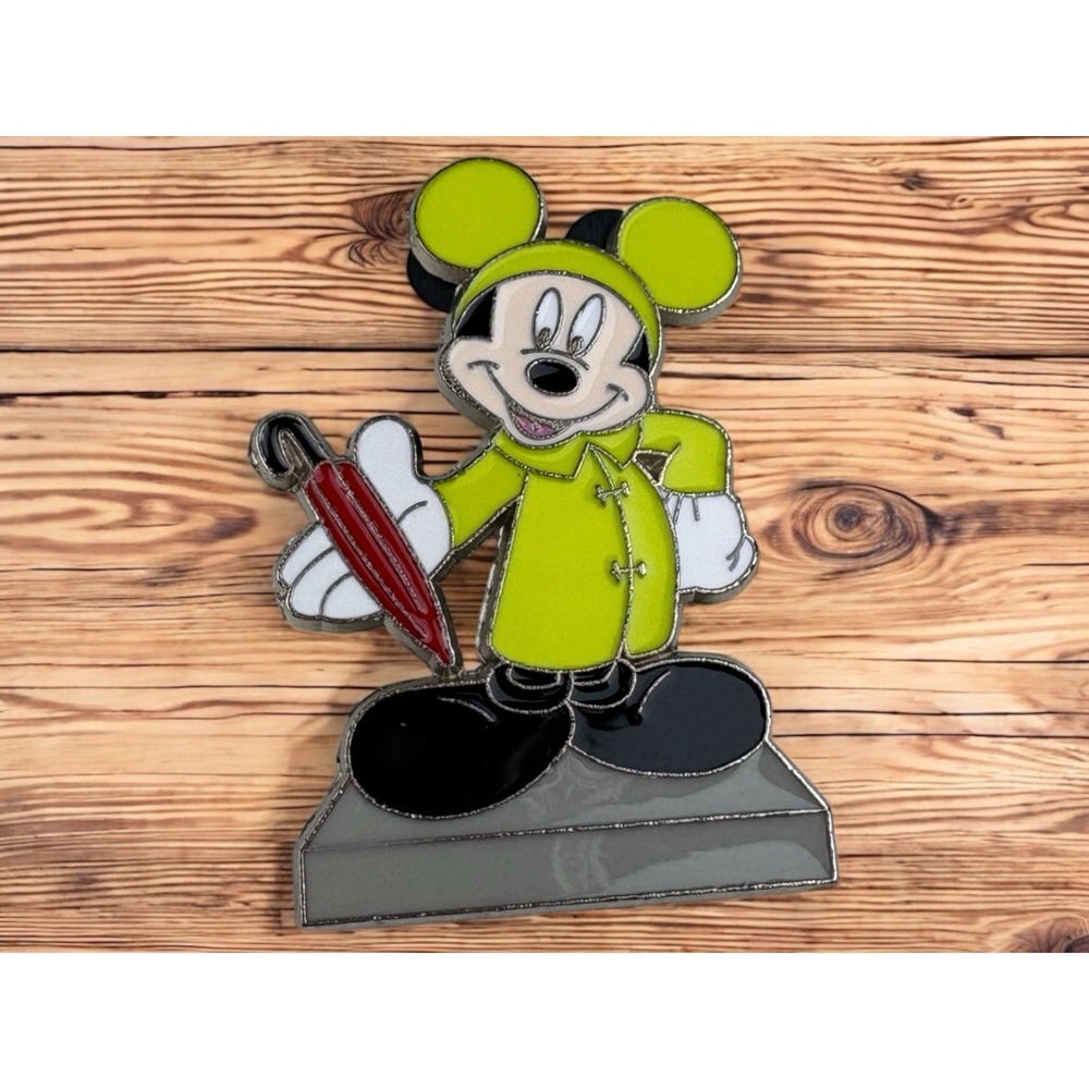 Disney 75 Years InspEARations Statue - Mickey Mouse Reigns Rain Coat Trading Pin